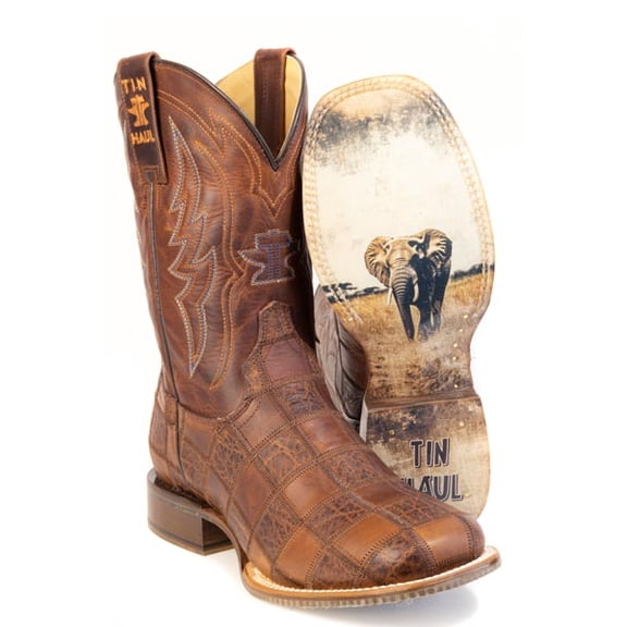 Men's Tin Haul Safari Boots with Memory Sole Handcrafted Square Toe Brown