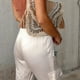 thumbnail image 5 of Joggers de Satén de Mujeres, Joggadores de Tobillo Cónicos Elásticos de la Cinta Alta Elástica para la Dama para el Hogar, 5 of 7