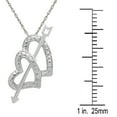 thumbnail image 4 of Mauli Jewels Engagement Necklace for Women 0.01 Carat Arrow Double Heart Diamond Pendant 4 prongs 10K White Gold With 18'' Chain|Silver Chain, 4 of 7