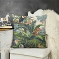 thumbnail image 2 of Tropic Exotic Trees And Animals Throw Pillow Cover ，Parrot Zebra Monkey Tree Bird Flower Leaf Plant Summer Square Throw Pillow Cases，Polyester Throw Cushion Covers For Couch Sofa Bedroom, 2 of 5