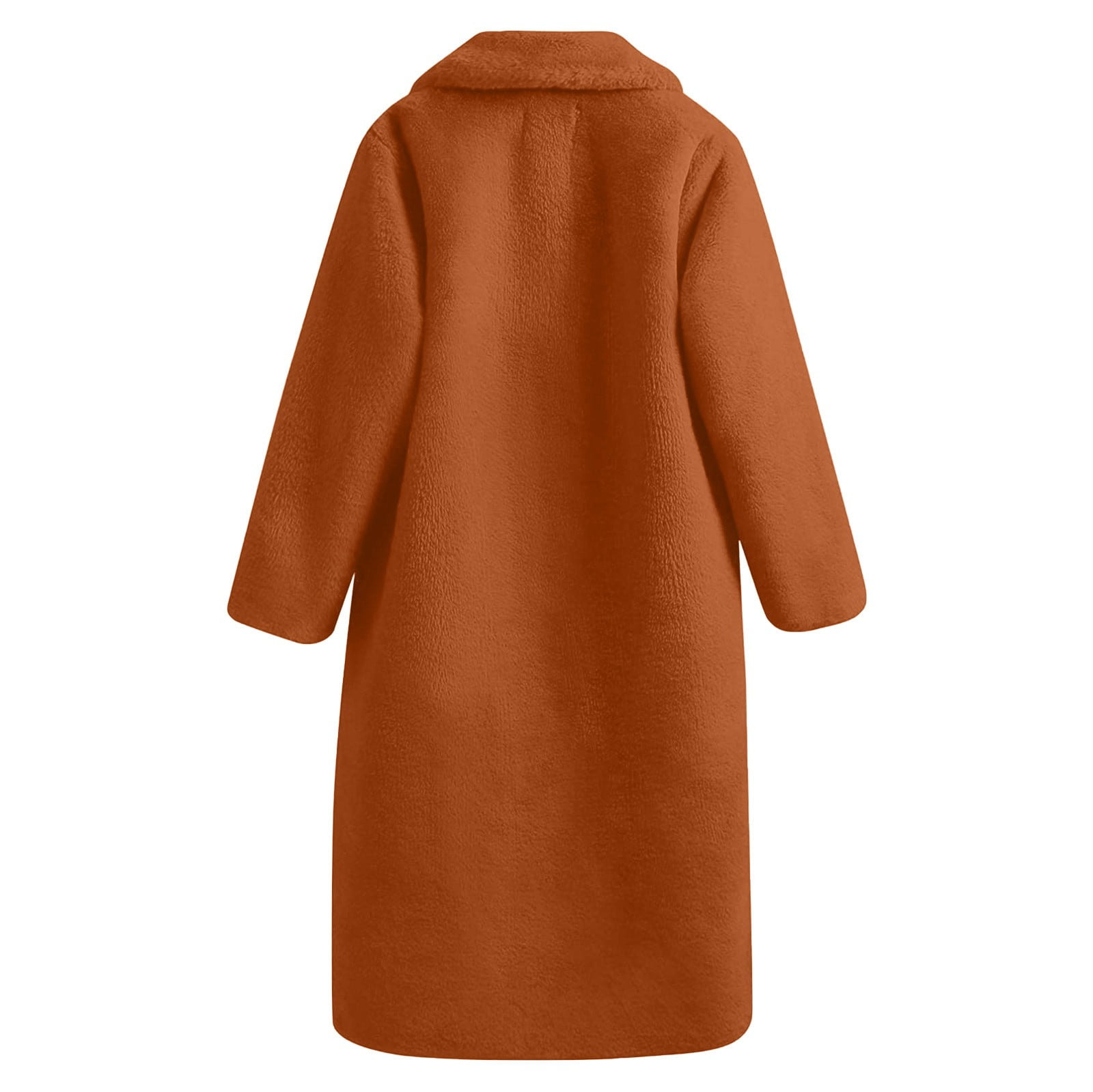 Women's Soft Faux Teddy Fuzzy Warm Long Overcoat Open Front Cardigan Lapel Collar Long Sleeve Loose Fit Jacket Coat