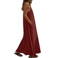thumbnail image 3 of LIaqionyy Dresses for Women Cami Flowy Spaghetti Strap V Neck Sleeveless Dress Summer Beach Vacation Sundress, 3 of 8