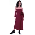 thumbnail image 6 of Moomaya A-line Color Block Maxi Dress Casual Plain Waist Belted Long Dress, 6 of 8