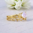 thumbnail image 2 of Unique Rainbow Moonstone Engagement Ring Set for Womens 925 sterling silver White rainbow Twig Leaf Jewelry Anniversary Gift for her, 2 of 4