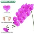 thumbnail image 2 of Uxcell 3-Pack Artificial Orchid Flowers 9 Large Petals 37 Inch Faux Phalaenopsis Silk Bouquets Dark Purple Fake Orchids for Home/Wedding, 2 of 6