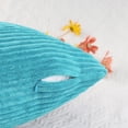 thumbnail image 4 of Funda de cojín de corduroy REGALWOVEN Pack de 2, fundas decorativas suaves para cojines cuadrados para sofá color azul lago 16" x 16", 4 of 6