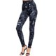 thumbnail image 3 of Pantalones capri ajustados, elásticos, transpirables y que realzan la cadera, con estampado de hojas, de mezclilla de imitación, 3 of 6