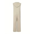 thumbnail image 5 of Men's Sleeveless Coverall Work Jumpsuit Long Pants Thin Soft Casual Washed Cotton Hooded Worksuit with Button Front and Multi Pocket Khaki, 5 of 6