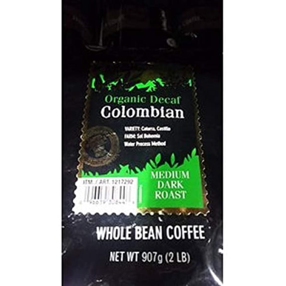 KKS Organic Colombian Decaf Whole Bean Coffee, 2Lbs.