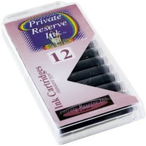 12 Pack - Private Reserve Ink, Universal Fountain Pen Ink Cartridges Clear Case, Claret