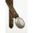 thumbnail image 2 of Shyanne Women's Oval Scroll Buckle Tooled Cut Out Belt Brown Medium, 2 of 2