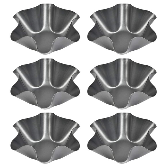 FOCCTS 6 paquetes de moldes para tortillas, antiadherentes, para taco, ensalada, sartenes, para hacer conchas de tortilla de acero extragrueso, 6 pulgadas
