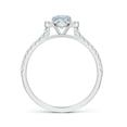 thumbnail image 2 of Angara Natural 0.4 Ct. Aquamarine with Diamond Halo Ring in 14K White Gold for Women (Ring Size: 11.5), 2 of 8