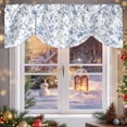 thumbnail image 2 of Tie Up Valance Blue White Spring Floral Valances for Windows Summer Botanical Birds Balloon Shade Valance Window Treatment Short Curtain Valances for Living Room Kitchen Bedroom Bathroom 42"x12", 2 of 8