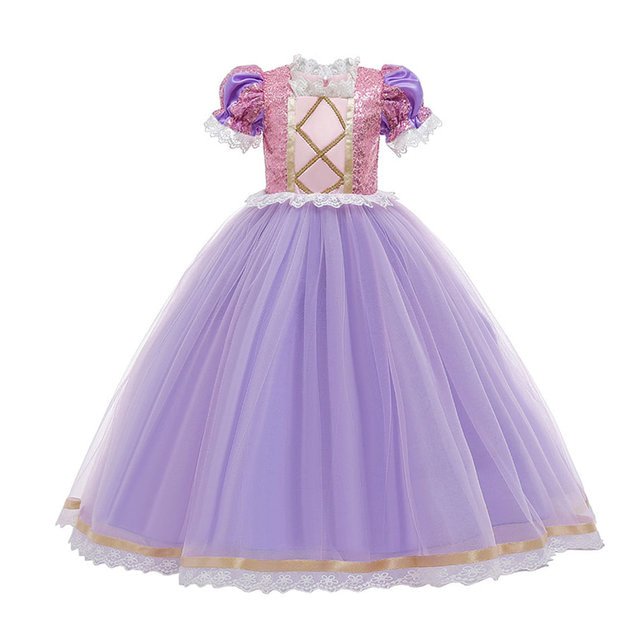 Disney Elsa Anna Princess Dress Girl Kid Birthday Party Carnival Clothes Cosplay Frozen Encanto Rapunzel Jasmine Mermaid Costume9-10T (150) Gao Jinjia LED