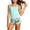 Mint Green, variant on Girls Ruched Two Piece Swimsuit Set, Side Tie Boy Shorts Bathing Suit, Summer Pool Beachwear for Kids Vacation