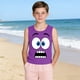 thumbnail image 5 of Camisolas de cuello redondo para niños pequeños y niños a la moda, lindas camisetas con estampado degradado, parte inferior suave sin mangas, camisetas para niñas, 5 of 6