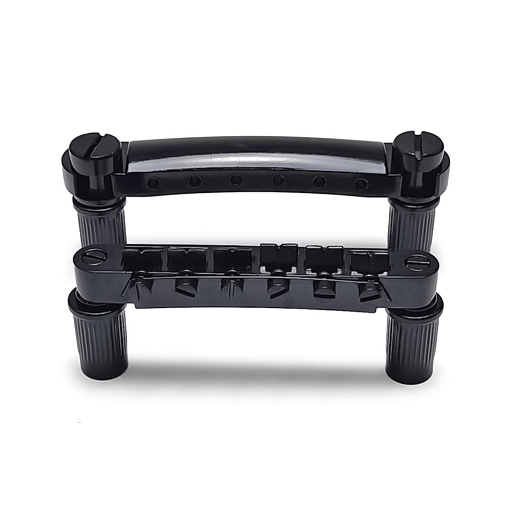 Yihuala Metal Roller Saddle Bridge & Tailpiece Replacement 6 String Electric Guitar Tune-O-Matic Bridge Guitar Parts Easy to Use