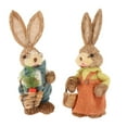 thumbnail image 2 of 2x Figuras de primavera Adornos de conejito de Pascua Esculturas de paja artificial para estilo B, 2 of 9