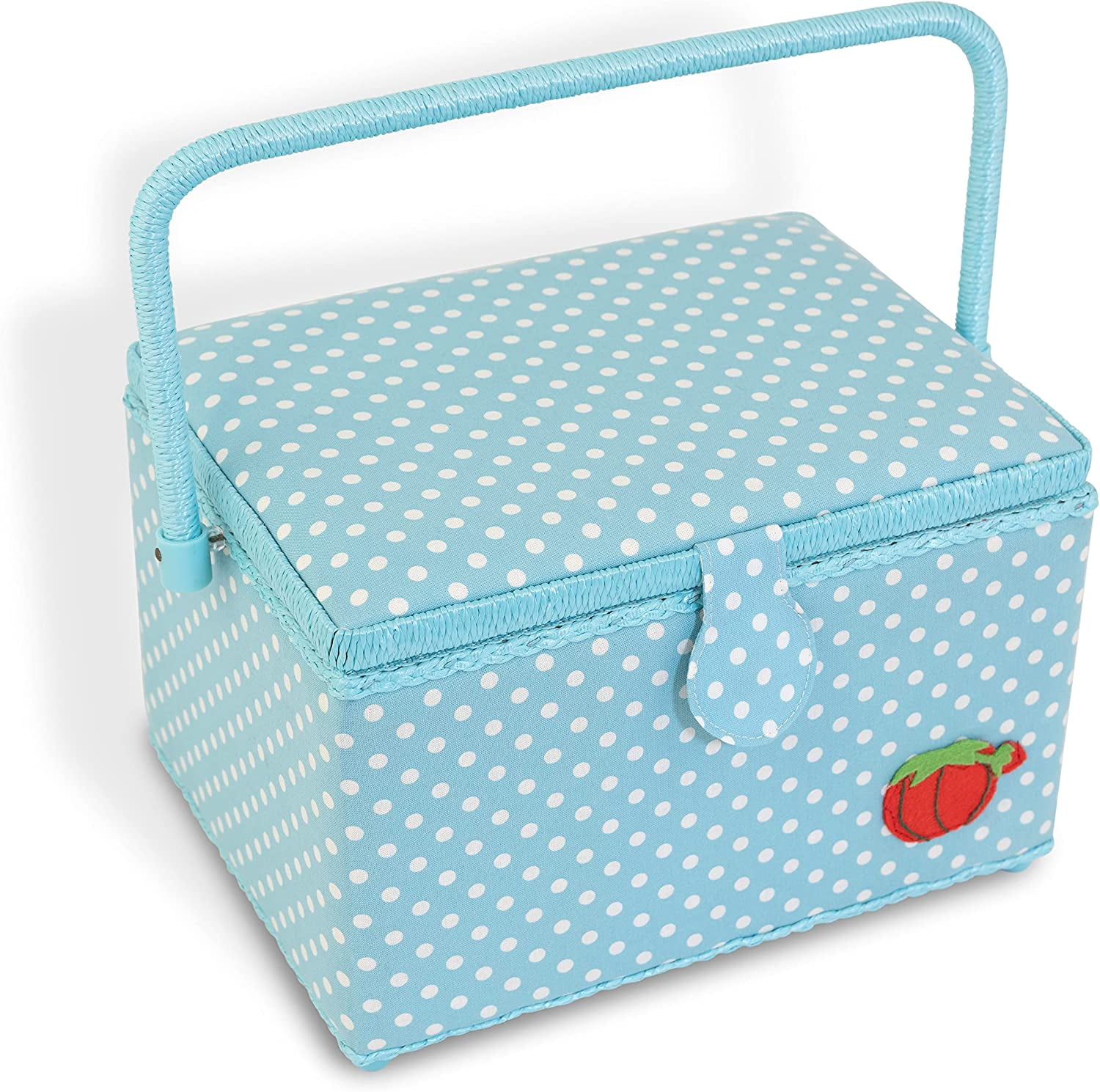 Dritz Large Sewing Basket Kit, Aqua Dots