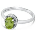 thumbnail image 3 of 14k White Gold Oval Peridot And Diamond Ring, 3 of 6
