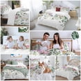 thumbnail image 5 of 3 Piece Eucalyptus Flower Duvet Cover Set Twin Size,Microfiber Comforter/Quilt Cover with Corner Ties and 2 Pillowcases,Sage Green Botanical Boho Leaf Pink All Season Soft Bedding with Zipper Closure, 5 of 8