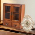 thumbnail image 1 of Elodie Wooden Storage Cabinet Organization Tabletop Cabinet for Home Office Kitchen Double Door, 1 of 8