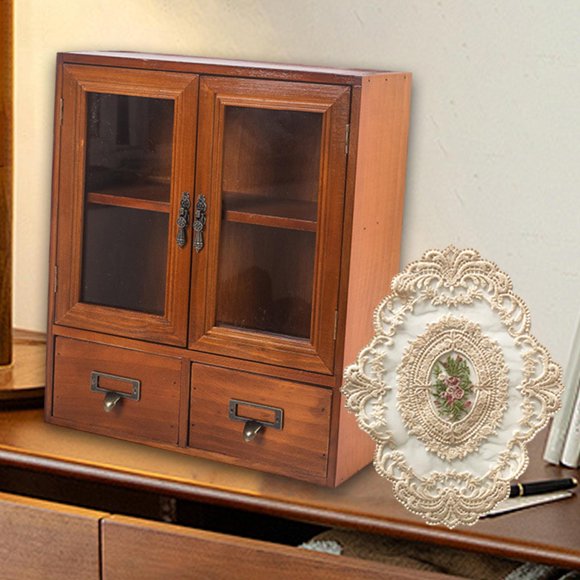 Elodie Armoire de Rangement en Bois Organisation Armoire de Table pour Maison Bureau Cuisine Double Porte