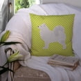 thumbnail image 3 of Carolines Treasures BB3859PW1414 Samoyed Checkerboard Green Fabric Decorative Pillow, 3 of 4