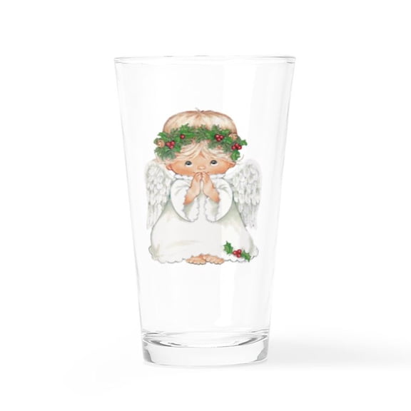 CafePress - Christmas Cute Baby Angel Praying - Pint Glass, Drinking Glass, 16 oz. CafePress