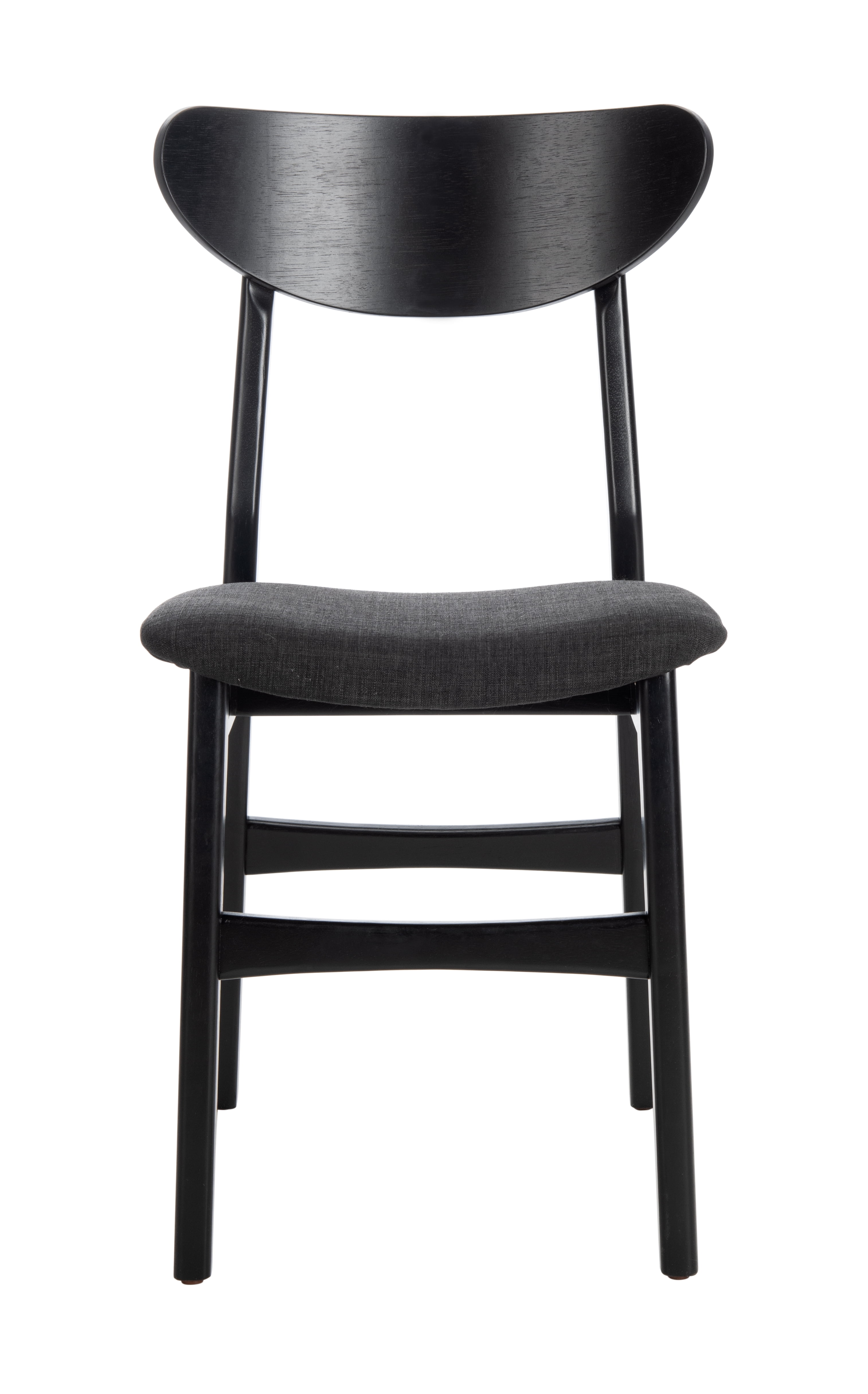 SAFAVIEH Lucca Retro Farmhouse Dining Chair, Black/Cushion, Set of 2
