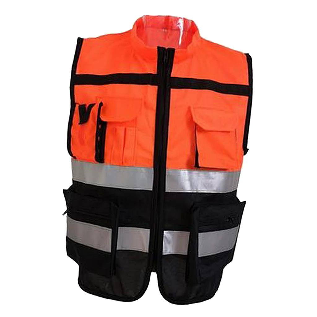 Orange and black safety vest best sale
