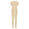 thumbnail image 3 of inhzoy Kids Girls Gymnastics Dance Bodysuit Full Body Unitards Short Sleeve Catsuit Tumbling Outfit Zipper Workout Nude 12, 3 of 5