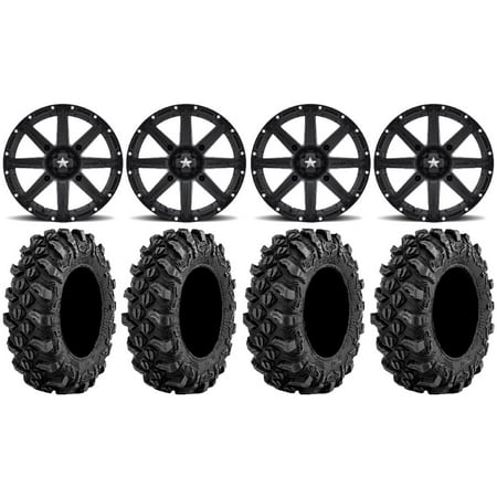 MSA Black Clutch 12 ATV Wheels 25 Buck Snort Tires Can-Am Commander Maverick Renegade Outlander Defender MSA Black Clutch 12 ATV Wheels 25 Buck Snort Tires Can-Am Commander Maverick Renegade Outlander Defender