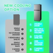 TACOOL 5.0 Cu.ft Small Refrigerator Mini Fridge for Bedroom Drink Holder Large Capacity Suit for Home, Apartment, Office SILVER