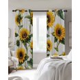 thumbnail image 4 of Summer Sunflowers Blackout Curtains for Bedroom Living Room Darkening Curtains 84 Inch Length 2 Panels Set Farmhouse Watercolor Floral Wooden Window Curtain Window Treatment Grommet Drapes 52"x84", 4 of 9