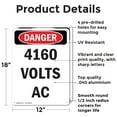 thumbnail image 2 of (2 Pack) 4160 Volts AC OSHA Danger Sign 12 Inch X 18 Inch Indoor / Outdoor Rust-Free Aluminum Metal Signs for Workplace, Workshop, and Construction Site, Made in the USA, 2 of 8