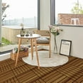 thumbnail image 3 of Segmart Deck Tiles, 12"x12" (10 Pack) Patio Pavers Solid Wood Outdoor Flooring Interlocking Patio Tiles, Striped Pattern Decking, Waterproof Balcony Flooring, Natural Color, SS2022, 3 of 12
