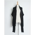 thumbnail image 6 of SUXIAN Winter Scarf for Women Solid Color Knitted Wrap Crochet Thick with Sleeve Cape Black One Size, 6 of 6