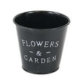 thumbnail image 3 of DOLITY Farmhouse Flower Planter Tin Bucket Desktop Storage Barrel for Front Porches Black No Handles, 3 of 9