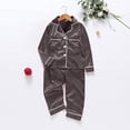 thumbnail image 2 of Matching Family Christmas Pajamas Satin Silk Pajama Set for Family Button Down Pajamas Solid Sleepwear Loungewear Matching Holiday Pajamas, 2 of 4