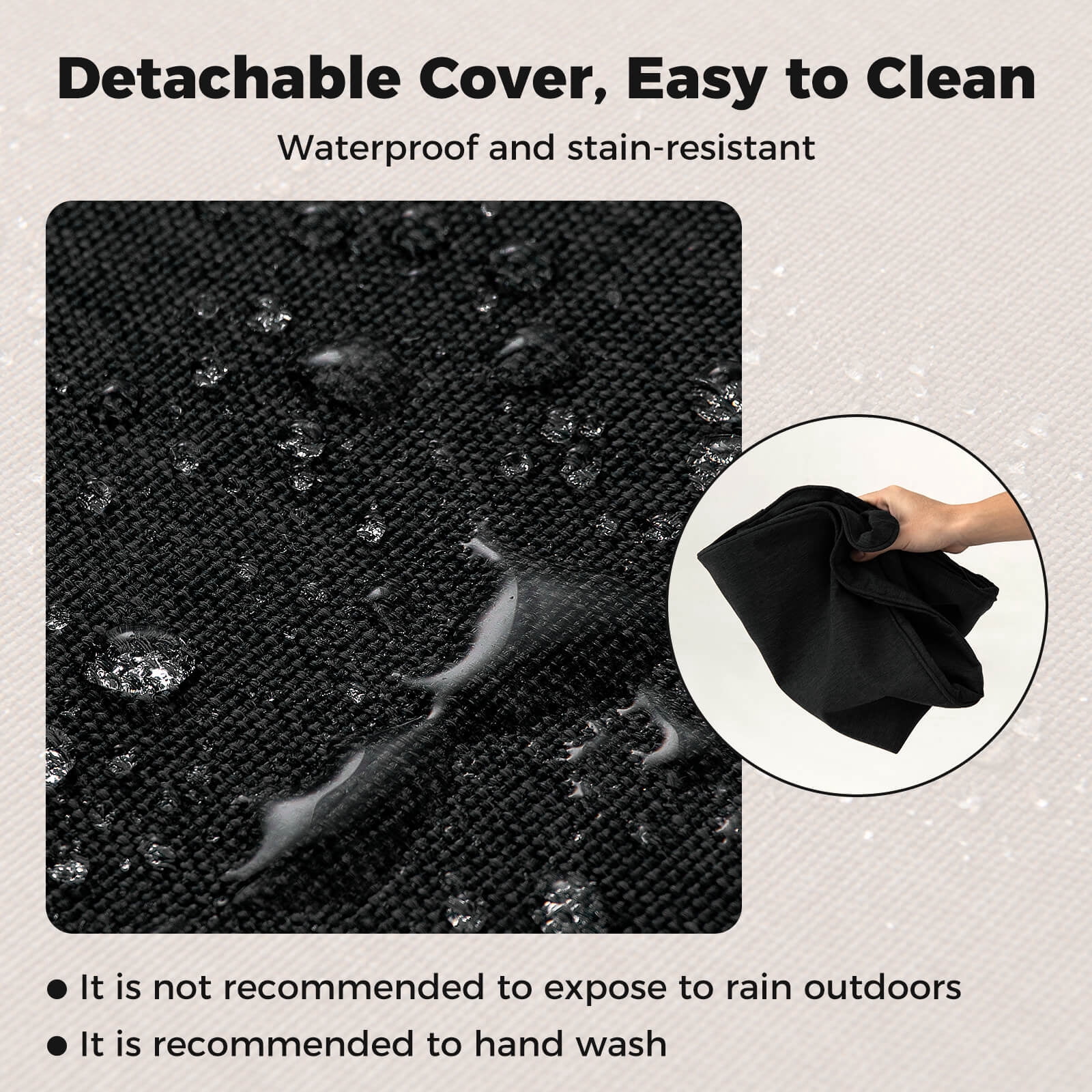 Costway 2-Pack 24" x 24" Deep Seat Cushion & Back Pillow with Removable Covers Outdoor Black