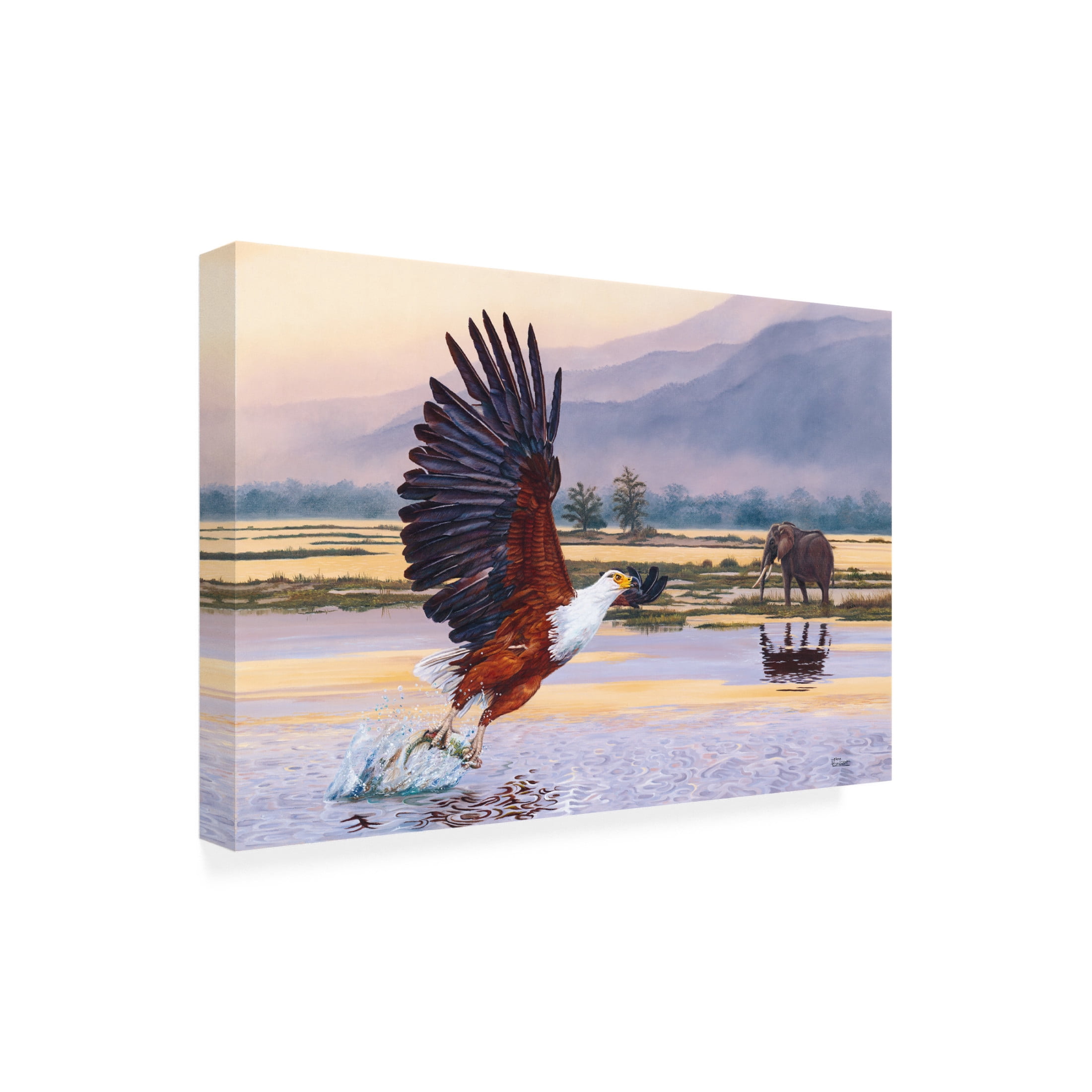 Canvas Wall Art - Delene Lambert 'Where Eagles Dare' Wall Art for Living Room, Bedroom, or Office Décor by Trademark Fine Art - 32 x 22 Inches