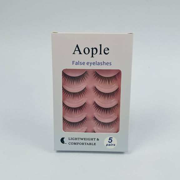 Aople Black False Eyelashes 5 Pairs Reusable False Eyelashes
