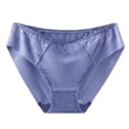 thumbnail image 2 of Silk Panties for Women Women's Large Size Underwear Low Waist Breathable Nylon Briefs Ice Silk Seamless Underwear Purple 3XL, 2 of 3