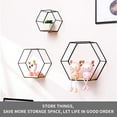 thumbnail image 3 of Set of 3 Black Hexagonal Floating Shelves, Modern Wall Mounted - Ideal for Multiple Rooms, 3 of 7