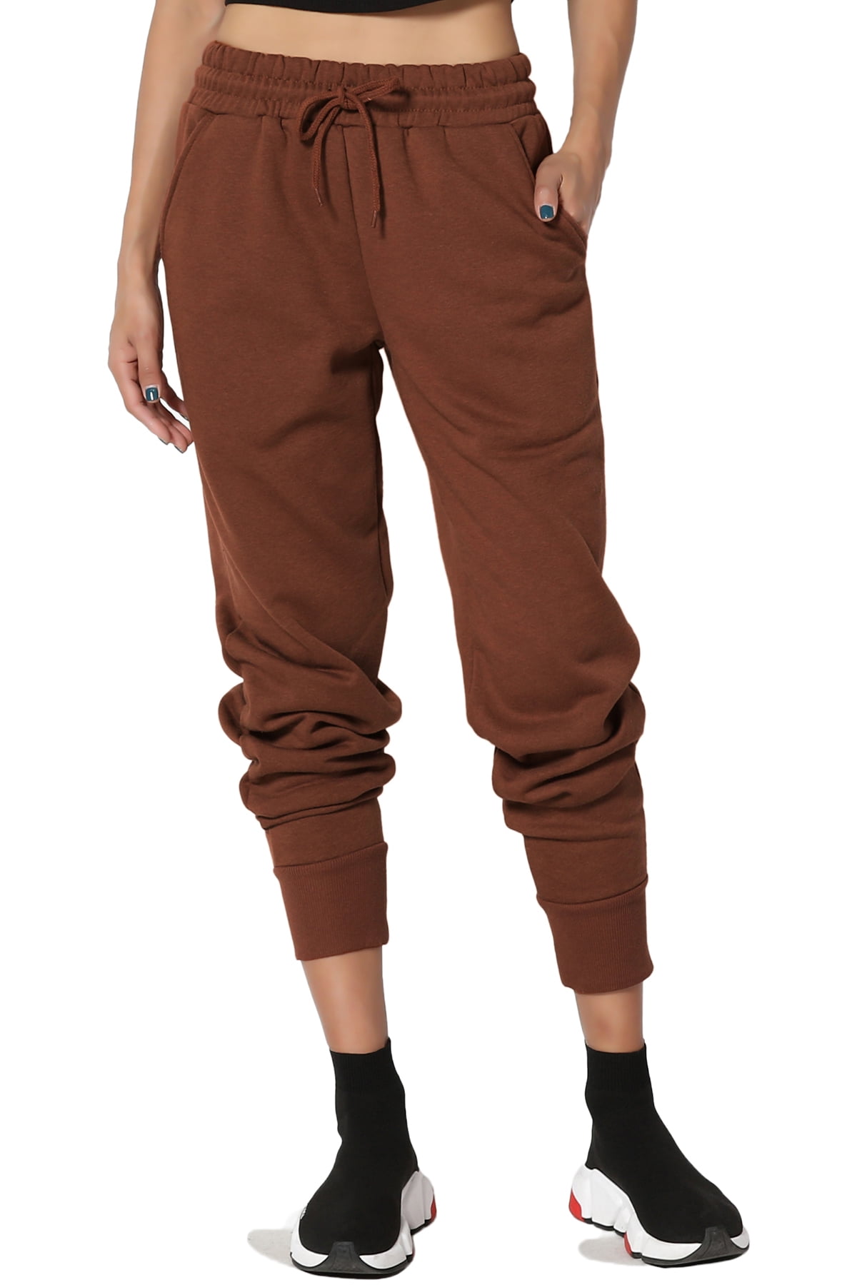 TheMogan - TheMogan Women's PLUS Comfy Active Lounge Elastic Waist Pocket Jogger Sweat Pants