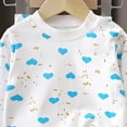 thumbnail image 4 of CAICJ98 Toddler Boy Pajamas Cotton Snug Fit Long Sleeve Pajama Top and Pants Set Kids Sleepwear Girls Baby Clothes (Blue,0-9 Months), 4 of 4