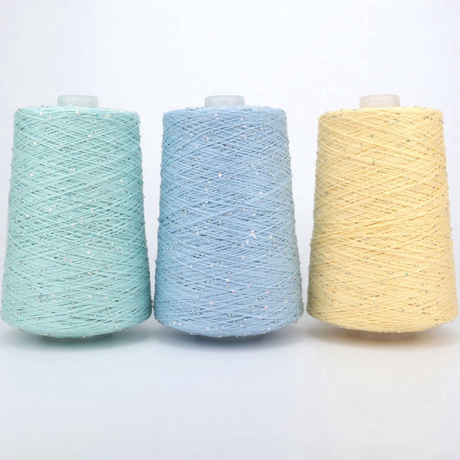 Firefly Hope 500g Glitter Sequined Cotton Yarn, Shiny Sparkle Sequin Thread for Hand Knitting & Crochet Projects, DIY Craft Supplies for Garments & Home Decor, C14