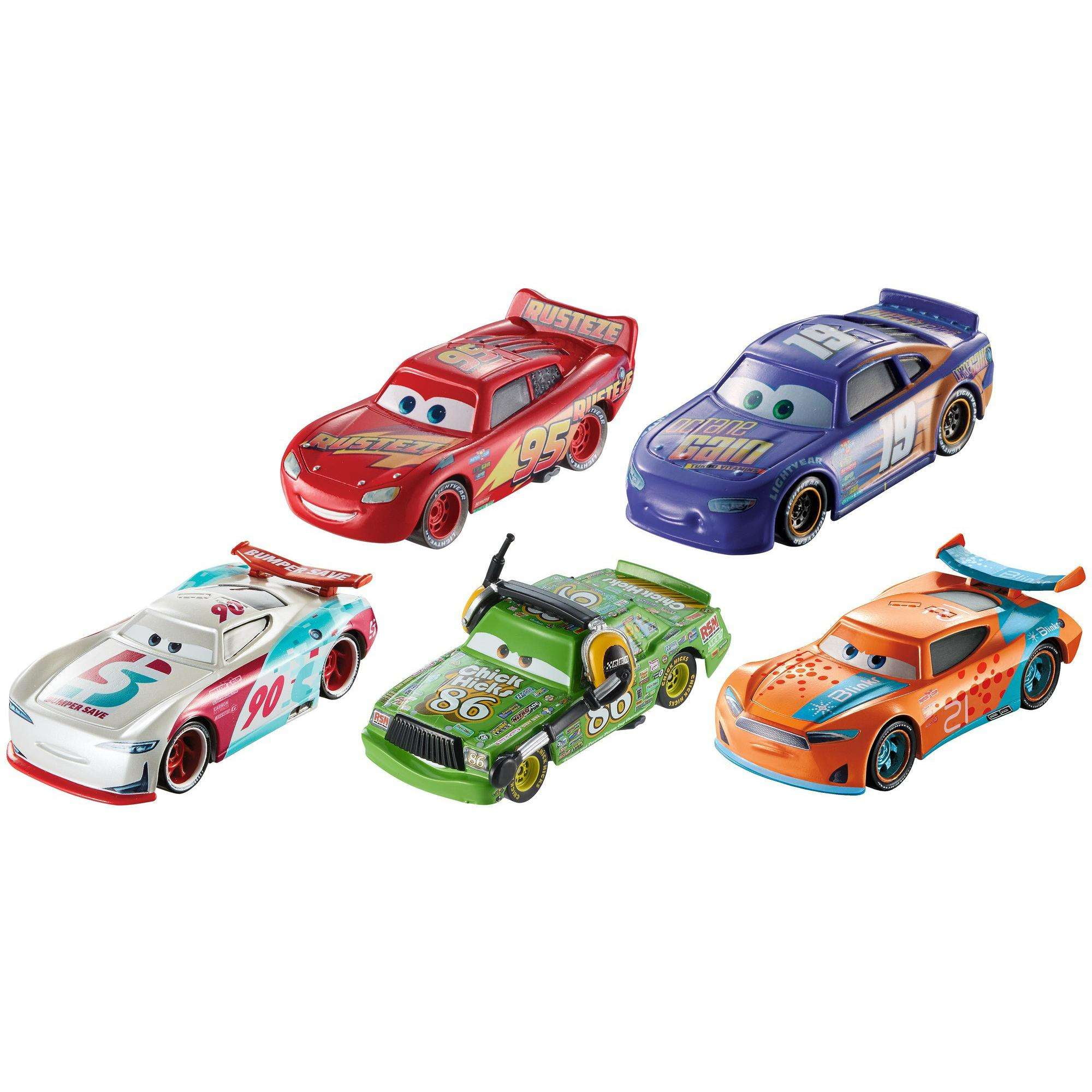 Машинки 10 минут. Маккуин Тачки 1 2 3 игрушки. Машинка cars Тачки 3 Paul Conrev. Disney Pixar cars 3 игрушки. Тачки 3 гонщики Томасвиля.